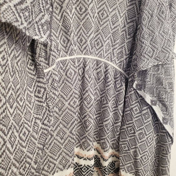 Absolutely Famous Cardigan Knitted Open Front Waterfall Pink Gray Crem Lace XL - Picture 10 of 13